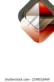 Resumen de fondo geométrico con espacio para el texto. Cuadros redondeados que se solapan en la actualidad. Formas de color inusuales para tu mensaje. Presentación de negocios o técnica. Ilustración del vector
