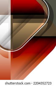 Abstract geometric background with space for your text. Modern overlapping rounded squares. Unusual color forms for your message. Business or technical presentation. Vector illustration