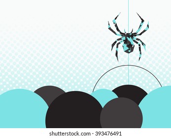 Abstract geometric background with spider