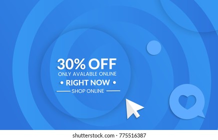 Abstract geometric background with spiral.Modern template for social media banner. Contemporary material design with realistic shadow over flat gradient background.