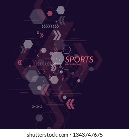 Abstract geometric background. Sports poster with the flat figures. Vector illustration.