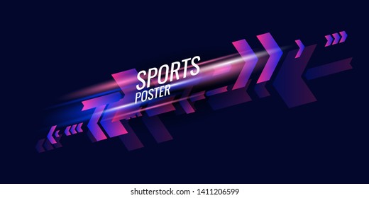 Abstract geometric background. Sports poster with the geometric figures. Vector illustration.