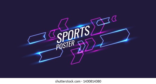 Abstract geometric background. Sports poster with the geometric figures. Vector illustration.