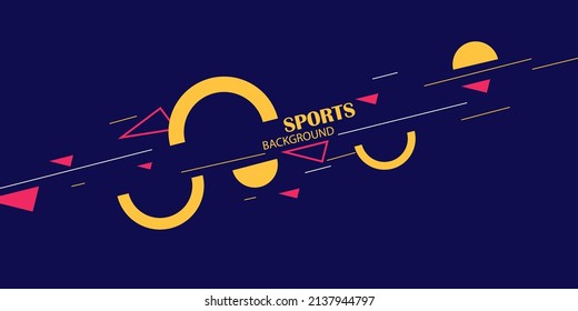 Abstract geometric background. Sports poster with the flat figures- Vector illustration.