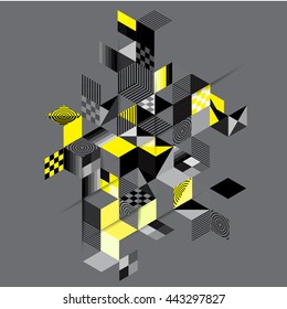 Abstract geometric background with square