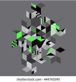 Abstract geometric background with square