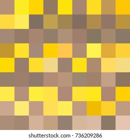 abstract geometric background from square brown-yellow mosaic, vector illustration