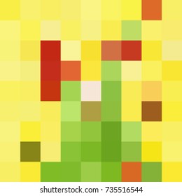 abstract geometric background from square mosaic of yellow, green and red, vector illustration