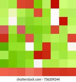 abstract geometric background from square mosaic red and green, vector illustration