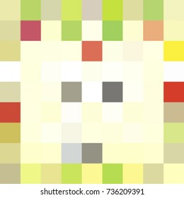 abstract geometric background from square mosaic of yellow, beige and red colors, vector illustration