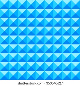 Abstract geometric background of square spikes. Vector seamless pyramidal pattern.