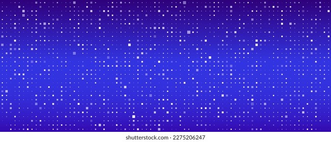 Abstract geometric background of squares. Blue pixel background with empty space. Vector illustration