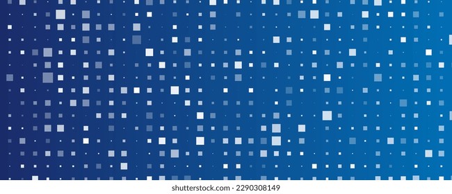 Abstract geometric background of squares. Blue pixel background with empty space. Vector illustration
