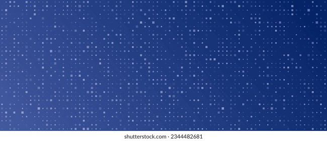 Abstract geometric background with squares. Blue pixel background with empty space. Vector illustration