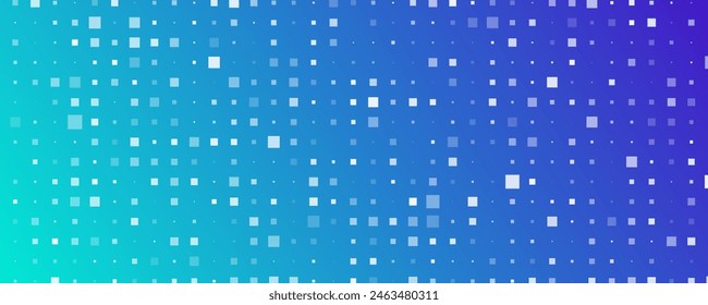 Abstrakter geometrischer Hintergrund mit Quadraten. Blauer Pixelhintergrund mit leerem Leerraum. Vektorillustration