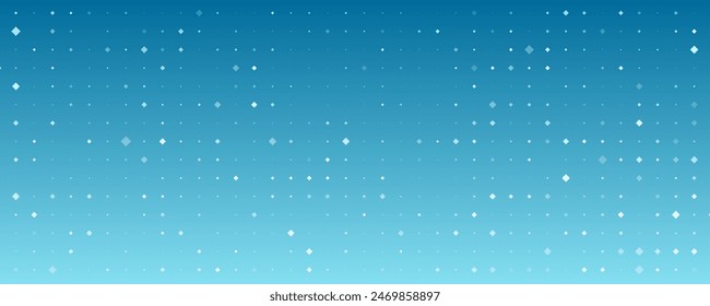 Abstract geometric background with squares. Blue pixel background with empty space. Vector illustration