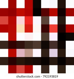 abstract geometric background from squares of brown, red and white, colors in mosaic style, vector illustration