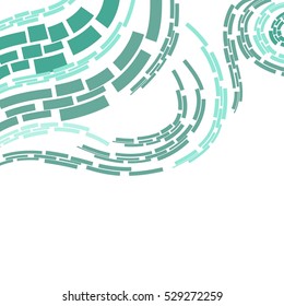 Abstract geometric background with squares; design element; circular background. 