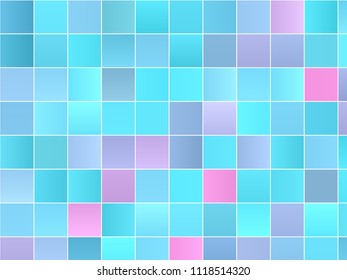 Abstract geometric background with squares Gradients squares of pink, green and blue colors. Vector illustration 