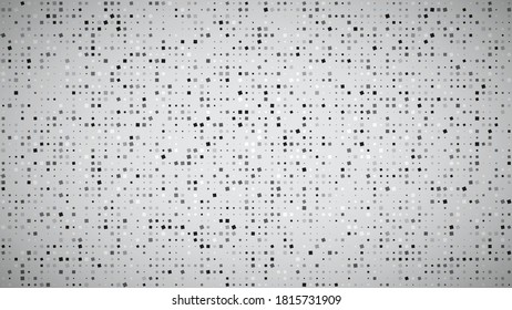 Abstract geometric background of squares. Grey pixel background with empty space. Vector illustration.