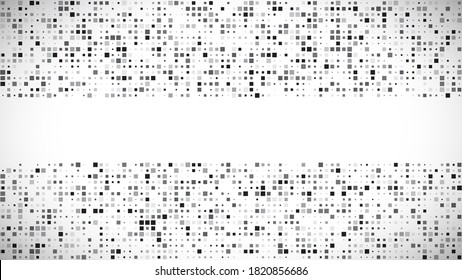 Abstract geometric background of squares. Grey pixel background with empty space. Vector illustration.