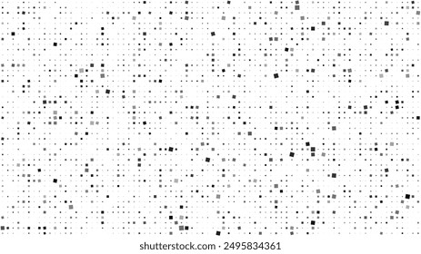 Fondo geométrico Abstractas con cuadrados. Píxeles grises sobre blanco con espacio vacío. Telón de fondo de negocios digitales. Ilustración vectorial