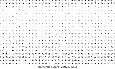 Abstract geometric background with squares. Grey pixels on white with empty space. Digital business backdrop. Vector illustration