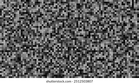Abstract geometric background with squares. Grey pixels on white with empty space. Digital business backdrop. Vector illustration