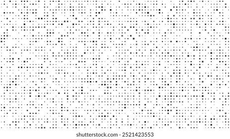 Abstract geometric background with squares. Grey pixels on white with empty space. Digital business backdrop. Vector illustration