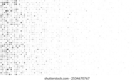 Abstrakter geometrischer Hintergrund mit Quadraten. Graue Pixel auf Weiß mit leerem Leerraum. Digitaler Geschäftskontext. Vektorgrafik