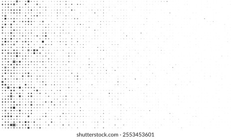 Abstract geometric background with squares. Grey pixels on white with empty space. Digital business backdrop. Vector illustration