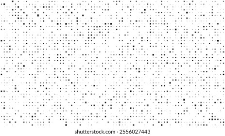 Abstract geometric background with squares. Grey pixels on white with empty space. Digital business backdrop. Vector illustration