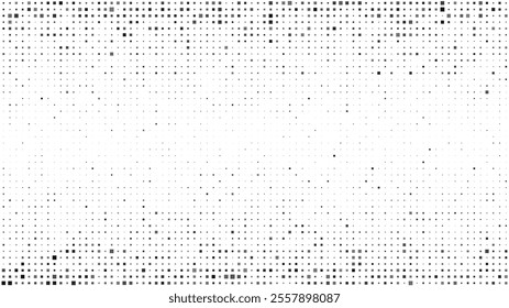 Abstract geometric background with squares. Grey pixels on white with empty space. Digital business backdrop. Vector illustration