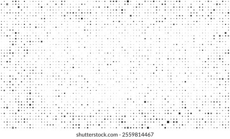Abstract geometric background with squares. Grey pixels on white with empty space. Digital business backdrop. Vector illustration