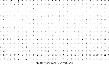 Abstract geometric background with squares. Grey pixels on white with empty space. Digital business backdrop. Vector illustration