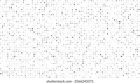 Abstract geometric background with squares. Grey pixels on white with empty space. Digital business backdrop. Vector illustration