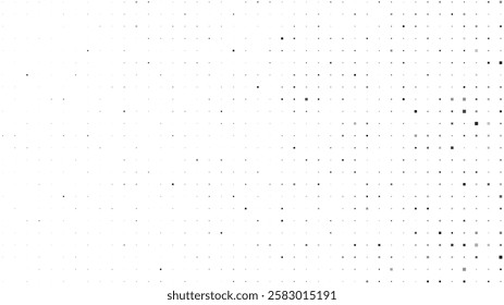 Abstract geometric background with squares. Grey pixels on white with empty space. Digital business backdrop. Vector illustration