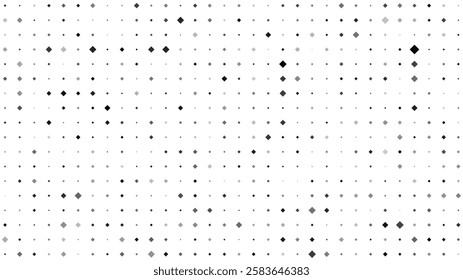 Abstract geometric background with squares. Grey pixels on white with empty space. Digital business backdrop. Vector illustration