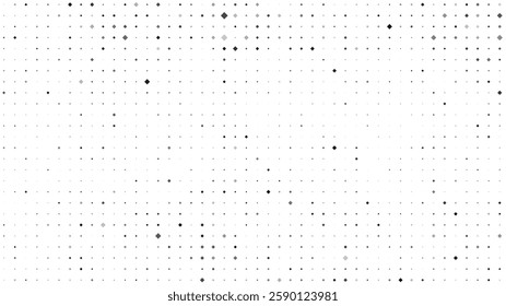 Abstract geometric background with squares. Grey pixels on white with empty space. Digital business backdrop. Vector illustration