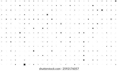 Abstract geometric background with squares. Grey pixels on white with empty space. Digital business backdrop. Vector illustration