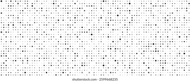 Abstract geometric background with squares. Grey pixels on white with empty space. Digital business backdrop. Vector illustration