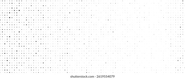 Abstract geometric background with squares. Grey pixels on white with empty space. Digital business backdrop. Vector illustration