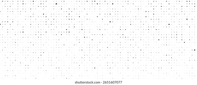 Abstract geometric background with squares. Grey pixels on white with empty space. Digital business backdrop. Vector illustration
