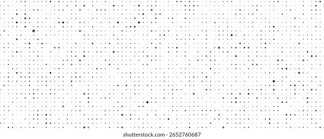 Abstract geometric background with squares. Grey pixels on white with empty space. Digital business backdrop. Vector illustration
