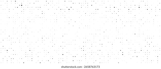 Abstract geometric background with squares. Grey pixels on white with empty space. Digital business backdrop. Vector illustration