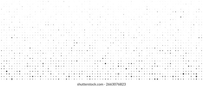Abstract geometric background with squares. Grey pixels on white with empty space. Digital business backdrop. Vector illustration