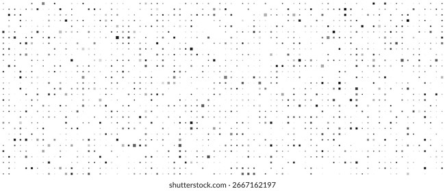 Fundo geométrico abstrato com quadrados. Pixels cinzas em branco com espaço vazio. Plano de fundo empresarial digital. Ilustração vetorial
