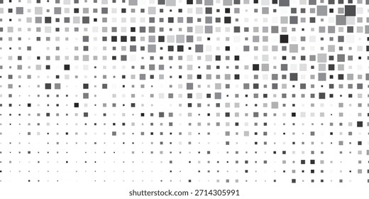 Fondo geométrico Abstractas con cuadrados. Píxeles grises sobre blanco con espacio vacío. Telón de fondo de negocios digitales. Ilustración vectorial