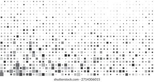 Fondo geométrico Abstractas con cuadrados. Píxeles grises sobre blanco con espacio vacío. Telón de fondo de negocios digitales. Ilustración vectorial