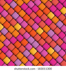 Abstract geometric background of squares, multicolor pattern in warm colors